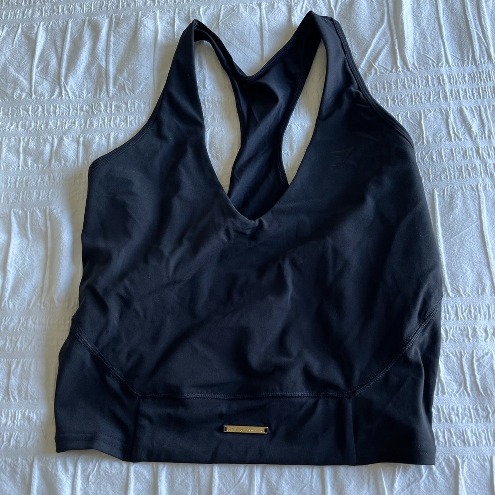 Gymshark Whitney Simmons black crop top size medium